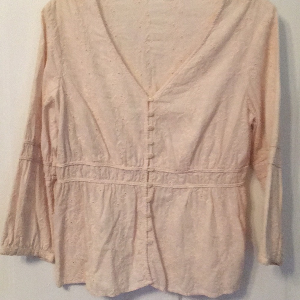 Cream eyelet blouse Sz Medium